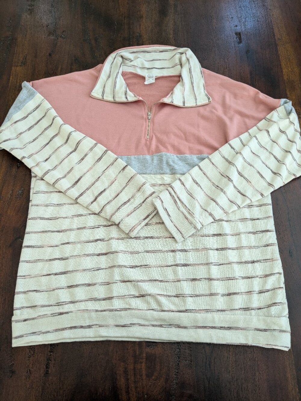 7th Ray Striped Colorblock Quarter-Zip Pullover Sweater